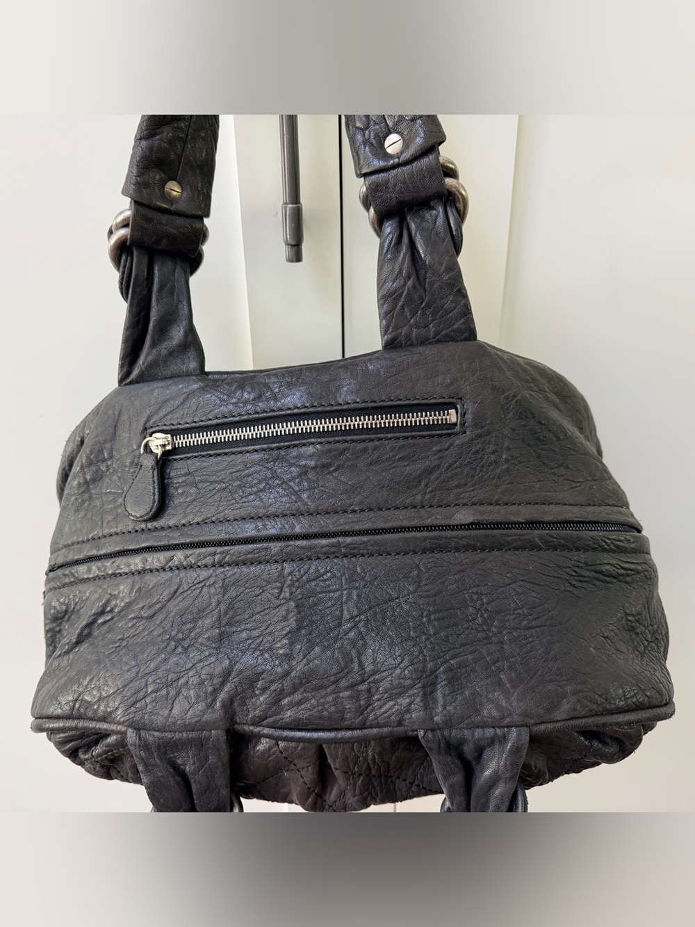 CHANEL Le Marais Large Bowler Black Quilted Leather Rare Vintage - Picture 5 of 13